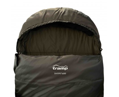 Спальний мішок Tramp Shypit 400XL olive: ковдра з капюшоном для туризму (правий)