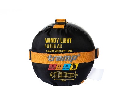 Спальний мішок Tramp Windy Light кокон лівий yellow/grey: купити в Україні