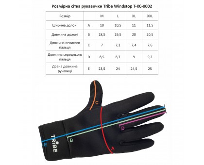 Рукавиці Tribe Windstop Black: Купити вітрозахисні рукавиці Tribe