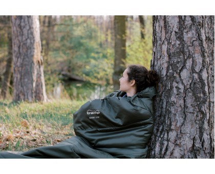 Спальний мішок Tramp Shypit 200XL: Ковдра з капюшоном, лівий olive – купити в Україні