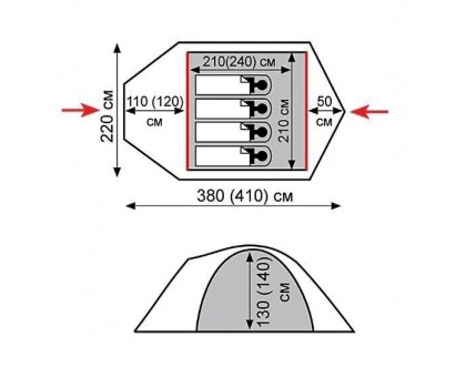 Намет Tramp Mountain 4 (v2) green UTRT-024: купити для туризму від Tramp