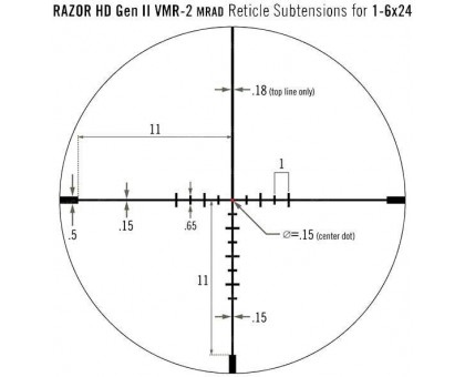 Приціл оптичний Vortex Razor HD Gen II-E 1-6x24 VMR-2 MRAD (RZR-16009)