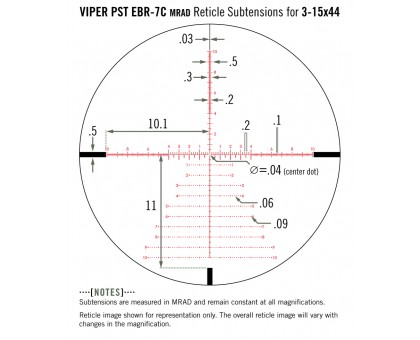 Приціл оптичний Vortex Viper PST Gen II 3-15x44 FFP EBR-7C MRAD (PST-3159)