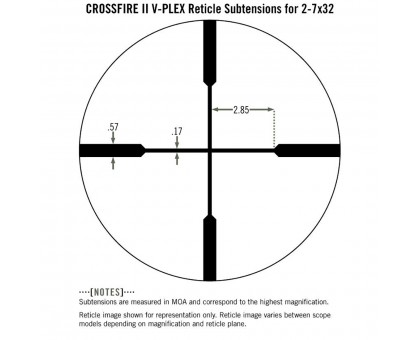 Приціл оптичний Vortex Crossfire II 2-7x32 Rimfire V-Plex MOA (CF2-31001R)