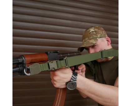 Ремінь 2-точковий Kiborg Gun Sling G-2 з пряжкою швидкого регулювання Triple-X Olive