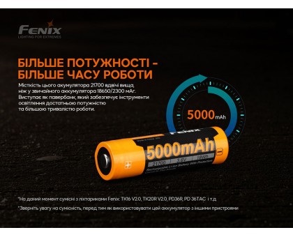 Акумулятор 21700 Fenix ARB-L21-5000 V2.0