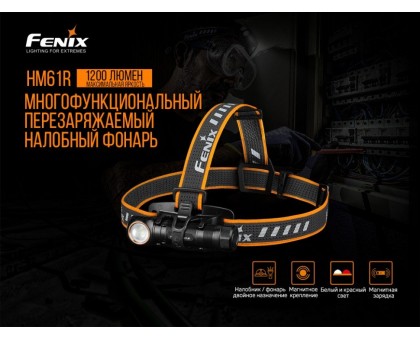 Ліхтар налобний Fenix HM61R + Складний ніж Ruike S22 Чорний