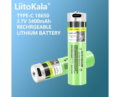 Акумулятор LiitoKala Lii-USB-34B 18650 3400mah