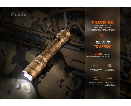 Ліхтар тактичний Fenix TK20R UE, камуфляж