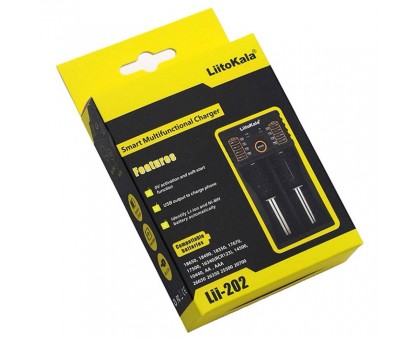 Зарядний пристрій Liitokala Lii-202, Ni-Mh/Li-ion/Li-Fe/LiFePO4, USB, Powerbank, LED, Box