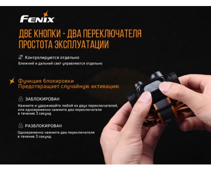 Налобний ліхтар Fenix HM65R+ліхтар ручний Fenix E01 V2.0 у подарунок