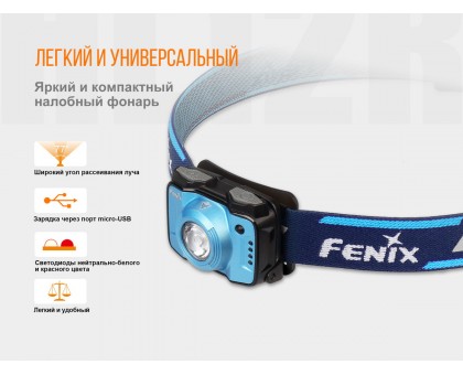 Ліхтар налобний Fenix HL12R сірий