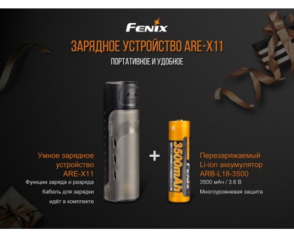 Зарядний пристрій Fenix ARE-X11set з акумулятором Fenix 3500 mAh