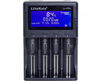 Зарядний пристрій Liitokala Lii-PD4, 4 канала, Ni-Mh/Li-ion/LiFePo4, 220V/12V, LCD, Box