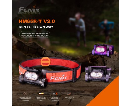 Ліхтар налобний Fenix HM65R-T V2.0 темно-фіолетовий