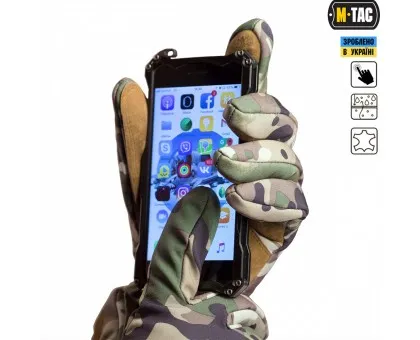 Тактичні рукавиці M-Tac Tactical Waterproof MC (Мультикам)