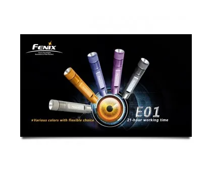 Ліхтарик Fenix E01 Nichia white GS LED, сірий Ліхтарик Fenix E01 Nichia white GS LED, сірий