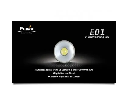 Ліхтарик Fenix E01 Nichia white GS LED, сірий Ліхтарик Fenix E01 Nichia white GS LED, сірий