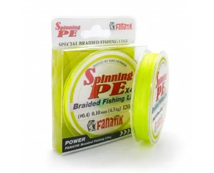 Шнур Fanatik Spinning PE X4 Yellow (0,1 - 0,23; 120m)