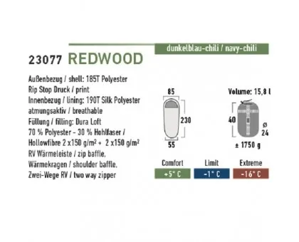 Спальний мішок High Peak Redwood / -1°C (Left) blue/red Спальний мішок High Peak Redwood / -1°C (Left) blue/red
