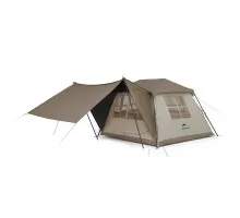 Намет з навісом Naturehike Village CNK2300ZP022, коричневий великий