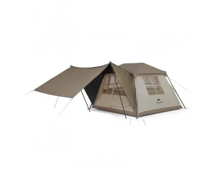 Намет з навісом Naturehike Village CNK2300ZP022, коричневий великий