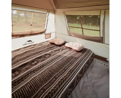 Намет з навісом Naturehike Village CNK2300ZP022, коричневий великий