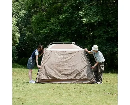 Намет з навісом Naturehike Village CNK2300ZP022, коричневий великий
