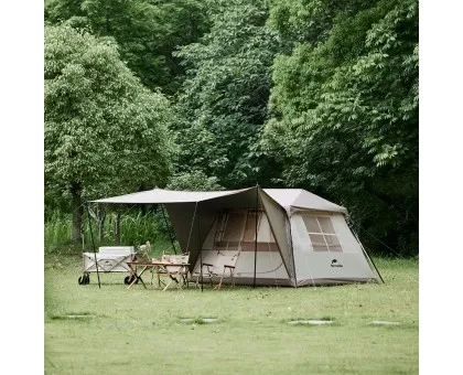 Намет з навісом Naturehike Village CNK2300ZP022, коричневий великий