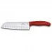 Кухонний ніж Victorinox SwissClassic Santoku 17см рифл. з червон. ручкою (блістер)