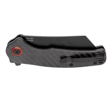 Ніж CJRB Crag Black Blade, AR-RPM9 Steel, CF, ц:black