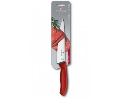 Кухонний ніж Victorinox SwissClassic Carving 19см з червон. ручкою (блістер)