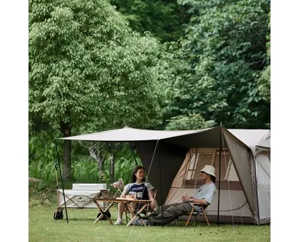 Намет з навісом Naturehike Village CNK2300ZP022, коричневий малий