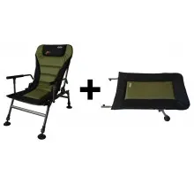 Крісло рибальське, коропове Novator SR-2 Comfort + Підставка Novator POD-1 Comfort (крісло-ліжко)