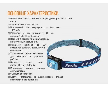 Ліхтар налобний Fenix HL12R фіолетовий Ліхтар налобний Fenix HL12R фіолетовий