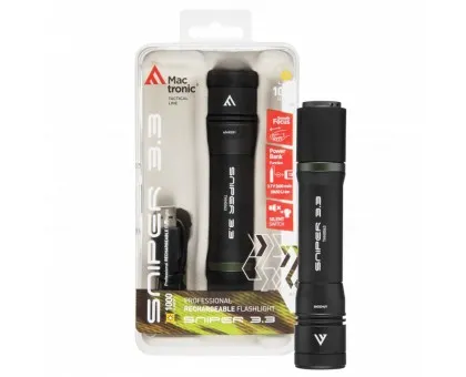 Ліхтар тактичний Mactronic Sniper 3.3 (1000 Lm) Focus Powerbank USB Rechargeable (THH0063)