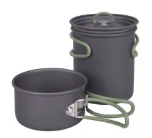 Набір посуду Bo-Camp Explorer 2 Pieces Hard Anodized Anthracite / Green (2200240)